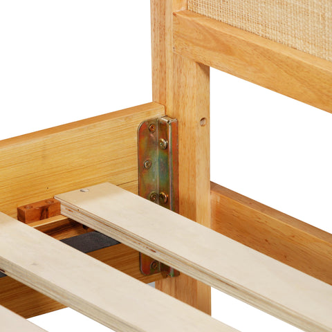 TOV Furniture Bohemian Arch Platform Bed in Natural Wood - Grappa - King - Queen