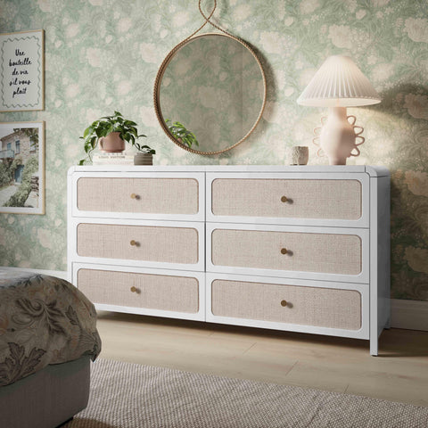 Patty Bohemian Double Dresser with Knob Handles Chest