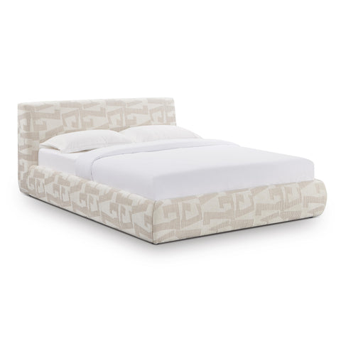 TOV Furniture Contemporary Isla Upholstered Platform Bed - Low Profile - King - Queen