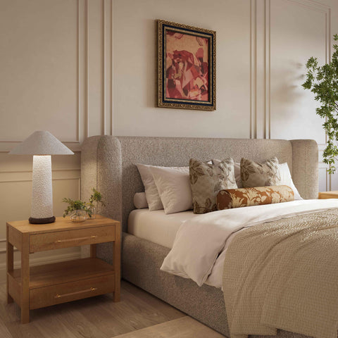 TOV Furniture Contemporary Babette Wingback Platform Bed - Queen - King - Queen