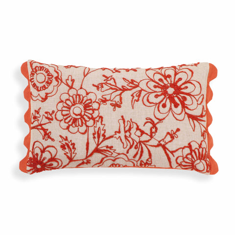 Artful Traditionalist Bohemian Floral Boudoir Throw Pillow