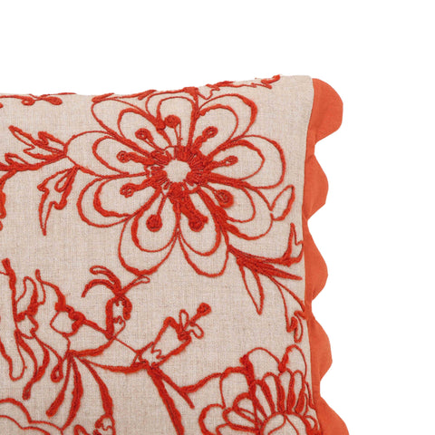 Artful Traditionalist Bohemian Floral Boudoir Throw Pillow