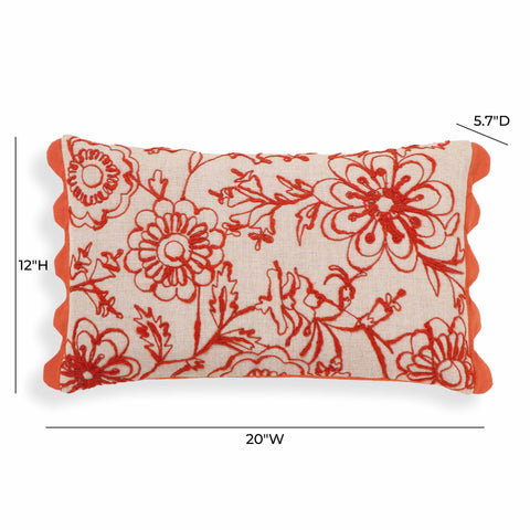 Artful Traditionalist Bohemian Floral Boudoir Throw Pillow