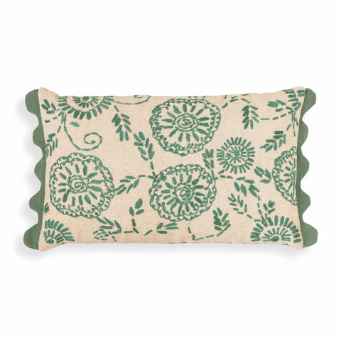 Artful Traditionalist Bohemian Floral Boudoir Throw Pillow