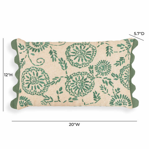 Artful Traditionalist Bohemian Floral Boudoir Throw Pillow