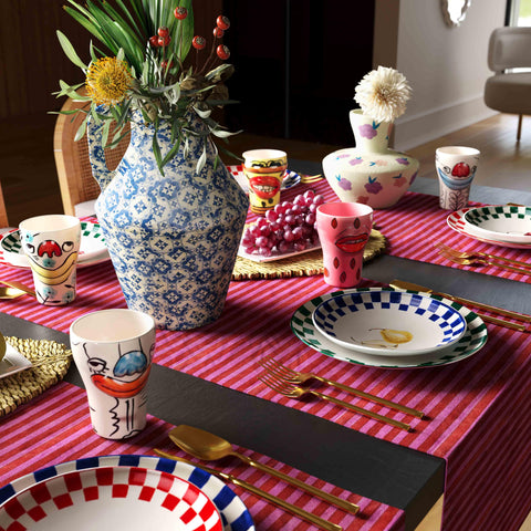 Decorating Essentials Floral Hand Painted Bohemian Table Vase