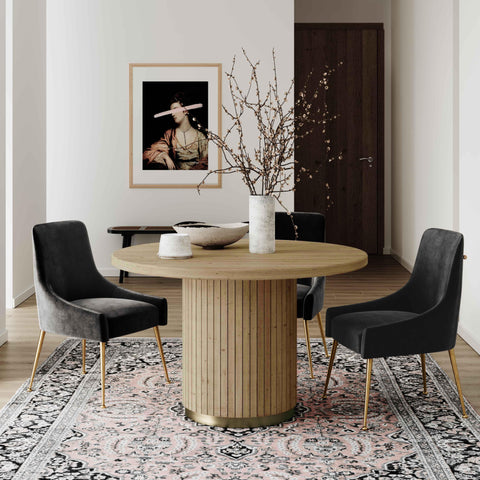 TOV Furniture Tulip Dining Table with Fluted Drum Base