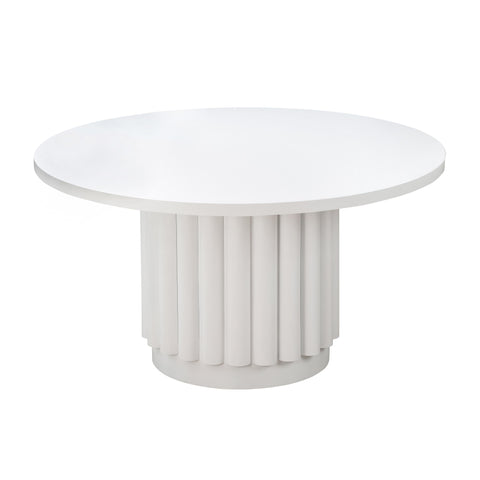 Tulip Modern Round Dining Table with Fluted Drum Base