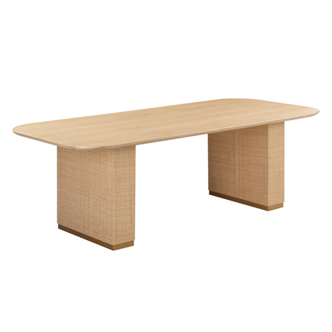 Akiba Contemporary Farm Dining Table with Block Frame