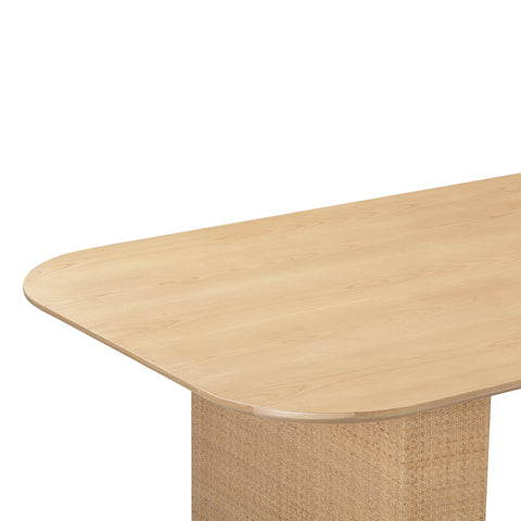 Akiba Contemporary Farm Dining Table with Block Frame