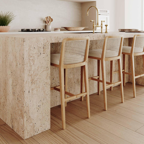 Timeless Minimalist Scandinavian Upholstered Counter Stool
