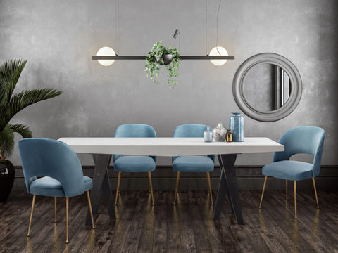 Timeless Minimalist Mid Century Upholstered Velvet Dining Side Chair