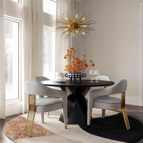 Artful Traditionalist Art Deco Upholstered Dining Armchair