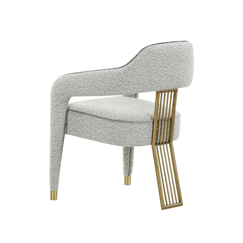 Artful Traditionalist Art Deco Upholstered Dining Armchair