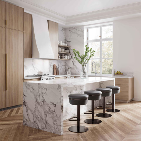 Timeless Minimalist Adjustable Upholstered Contemporary Bar Stool