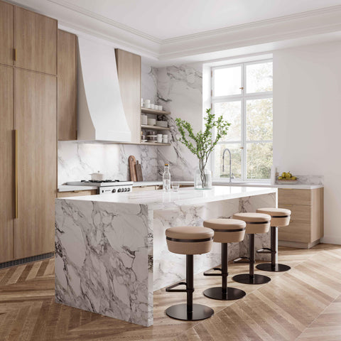 Timeless Minimalist Adjustable Upholstered Contemporary Bar Stool