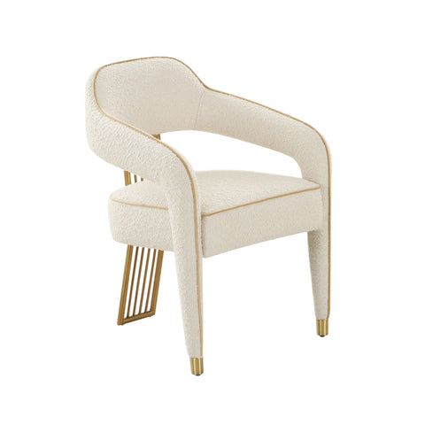 Artful Traditionalist Art Deco Upholstered Dining Armchair