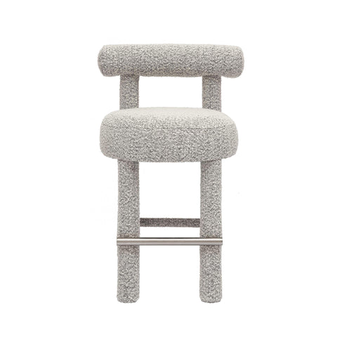 Timeless Minimalist Barrel Upholstered Counter Stool