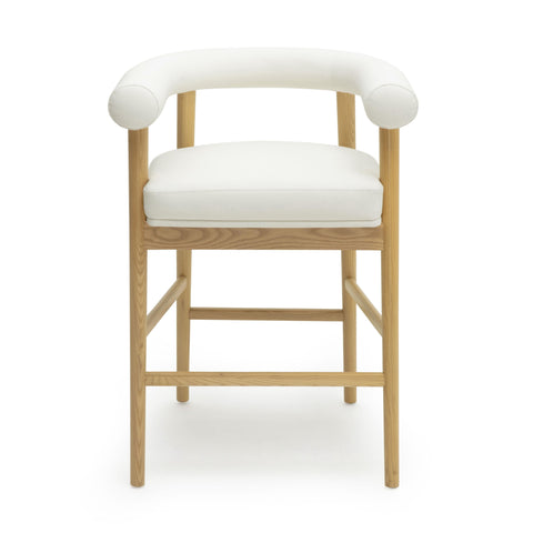 Soft Scandinavian Barrel Upholstered Counter Stool