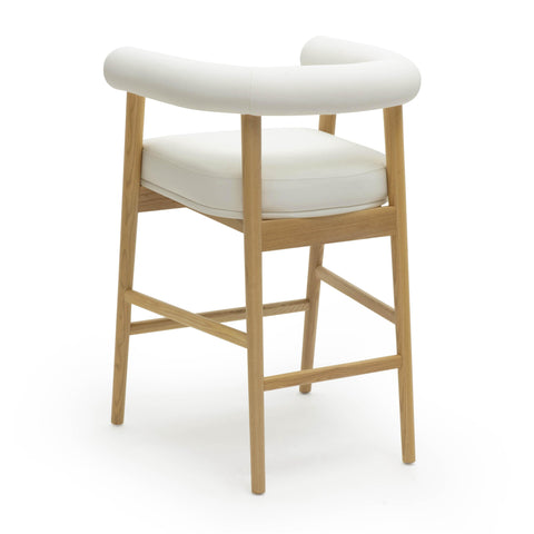 Soft Scandinavian Barrel Upholstered Counter Stool