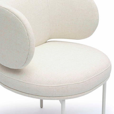 Timeless Minimalist Upholstered Barrel Back Dining Side Chair