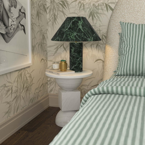 Mable Modern Column Accent Table Lamp in Green