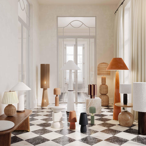 Graham Modern Conical Floor Lamp in Terracotta