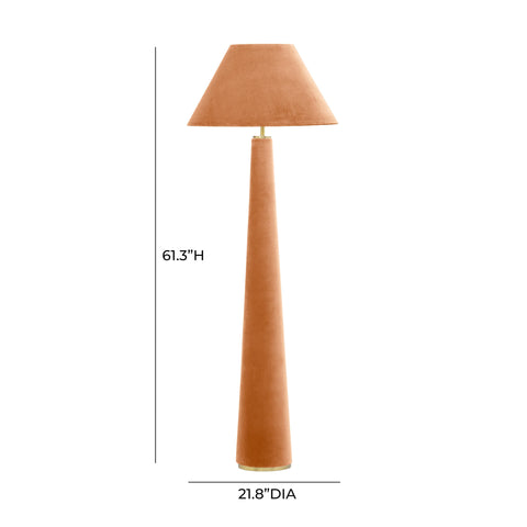 Graham Modern Conical Floor Lamp in Terracotta