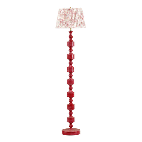 Peggy Column Floor Lamp with Pleated Shade Contemporary Style