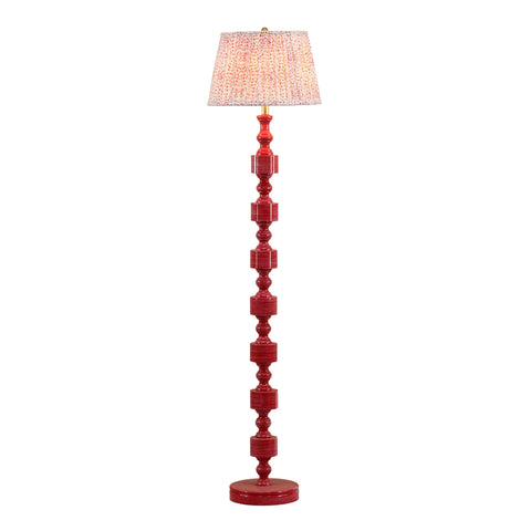 Peggy Column Floor Lamp with Pleated Shade Contemporary Style