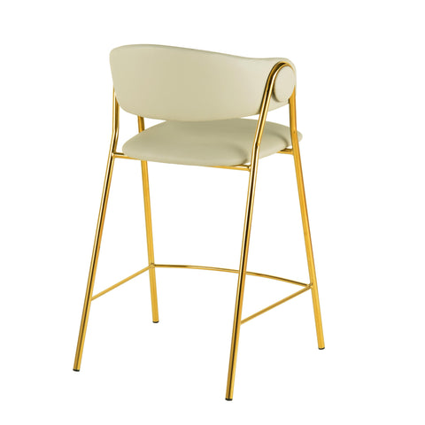 Timeless Minimalist Modern Barrel Upholstered Counter Stool