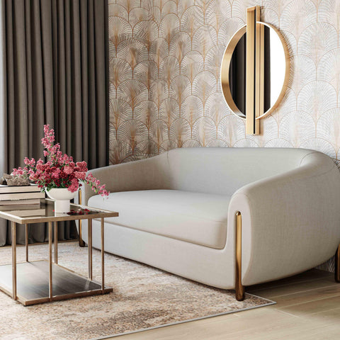 Lina Contemporary Curved Arm Standard Sofa