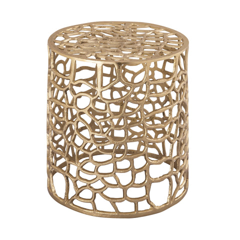Sophia Contemporary Round Drum Accent Table with Fretwork