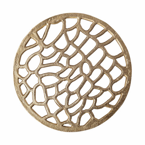 Sophia Contemporary Round Drum Accent Table with Fretwork