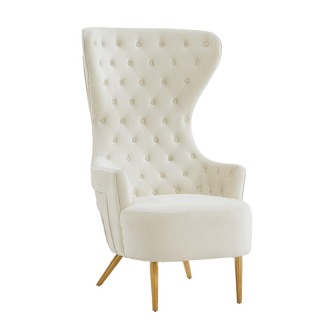 Timeless Minimalist Wingback Tufted Velvet Accent Chair