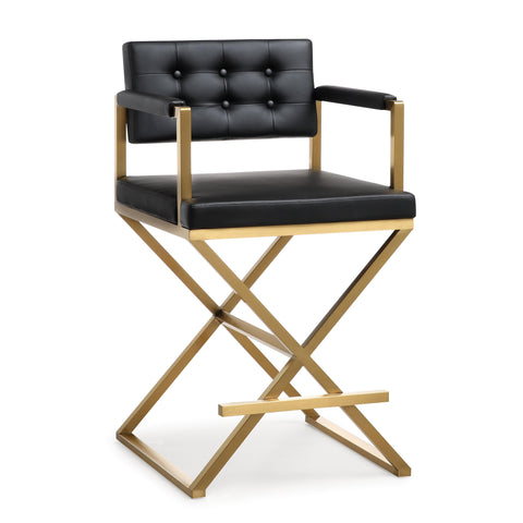 Industrial Creative Director's Chair with Foot Lift Bar Stool