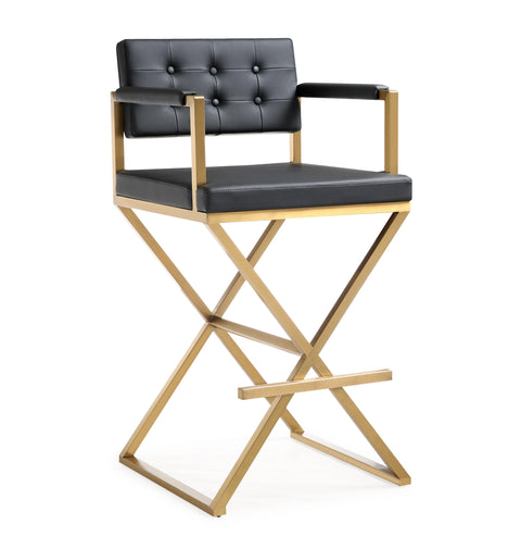 Industrial Creative Director's Chair with Foot Lift Bar Stool