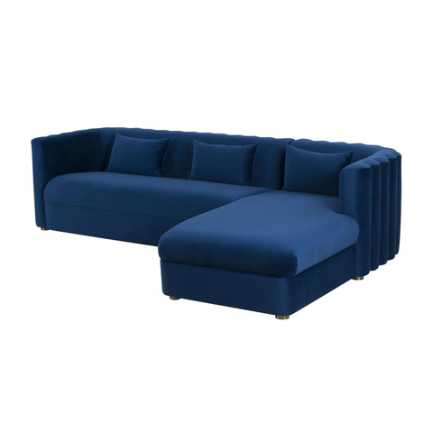 Callie Modern Chaise Sectional Sofa with Square Armrests