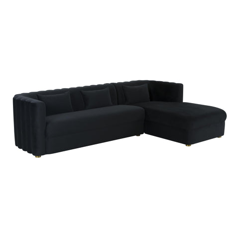 Callie Modern Chaise Sectional Sofa with Square Armrests
