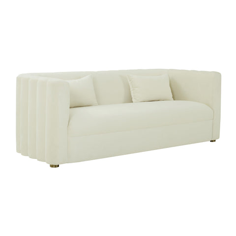 Callie Modern Velvet Tuxedo Sofa with Scalloped Tufting