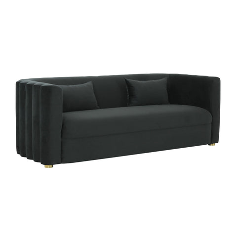 Callie Modern Velvet Tuxedo Sofa with Scalloped Tufting