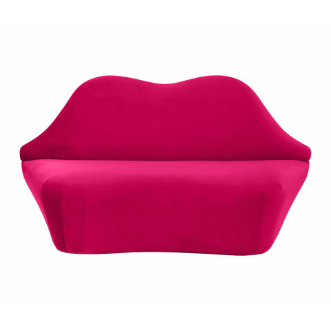 Lips Curved Velvet Upholstered Standard Sofa