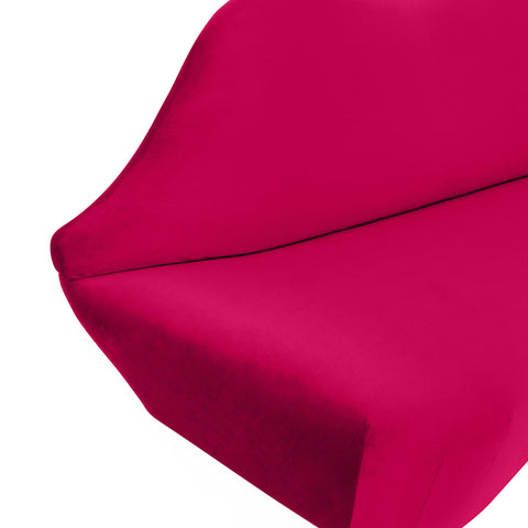 Lips Curved Velvet Upholstered Standard Sofa