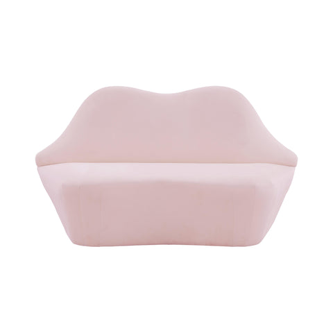 Lips Curved Velvet Upholstered Standard Sofa