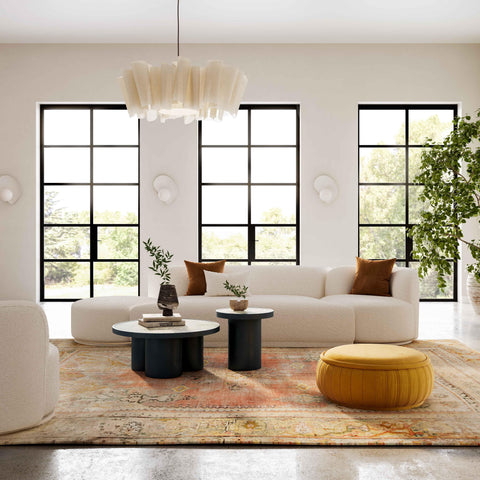 Fickle Contemporary Curved Boucle Loveseat Sofa