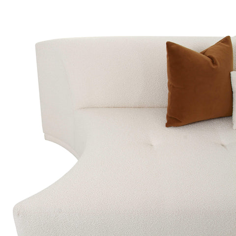 Fickle Contemporary Curved Boucle Loveseat Sofa