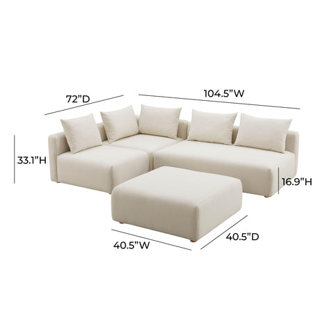 Hangover Contemporary Modular Sectional Sofa with Loose Cushions