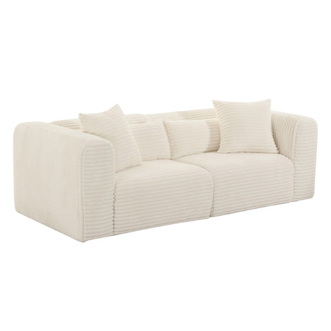 Tarra Contemporary Corduroy Oversized Loveseat Sofa