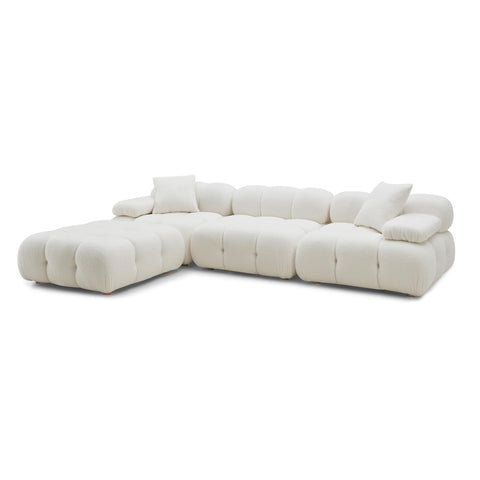 Contemporary Modular Sofa with Tufting and Loose Cushions