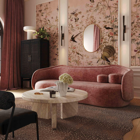 Circe Contemporary Curved Velvet Sofa